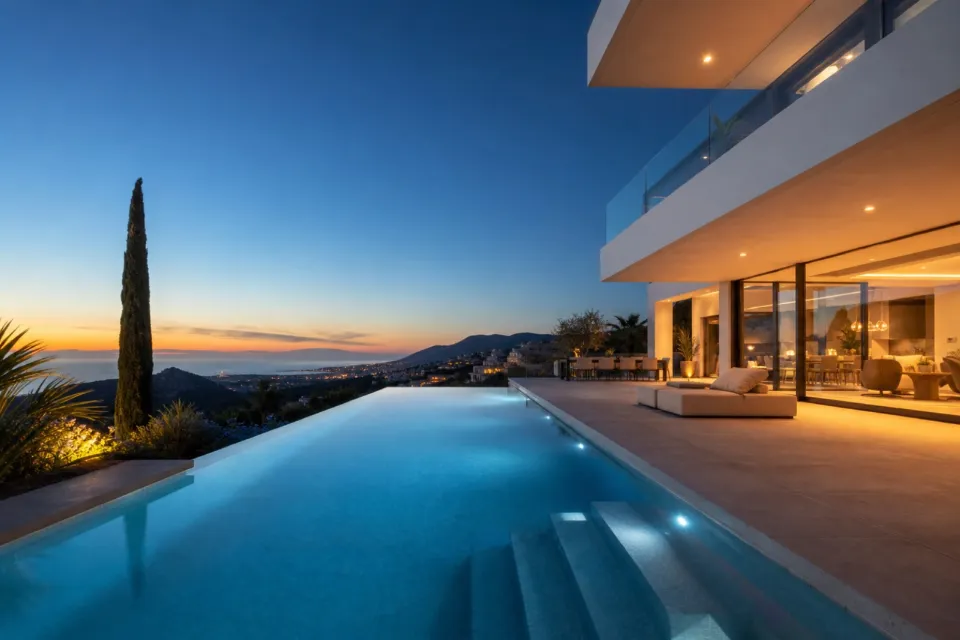 Villa contemporánea con vistas panorámicas al mar en Marbella